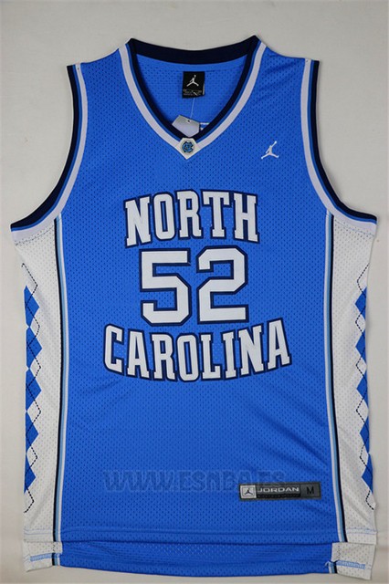 Camiseta NCAA North Carolina Tar Heels James Worthy #52 Azul